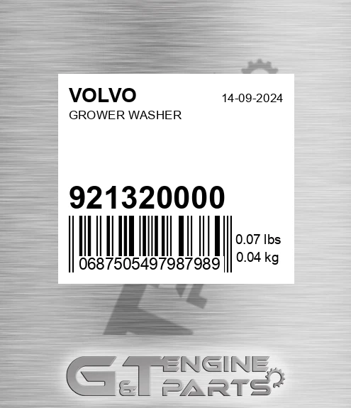 921320000 Grower Washer for VOLVO