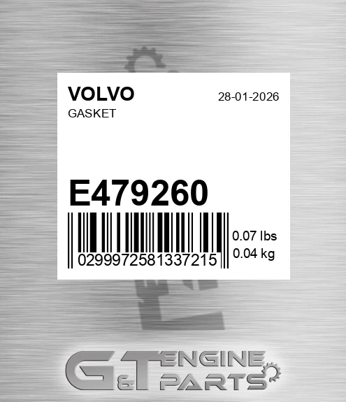 E479260 VOLVO Gasket