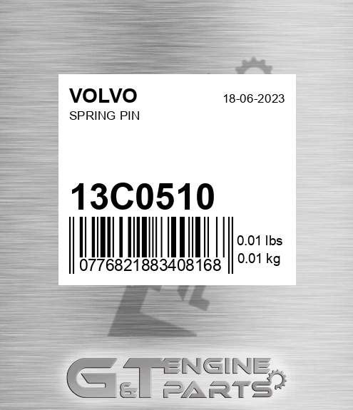 13C0510 Spring Pin for VOLVO