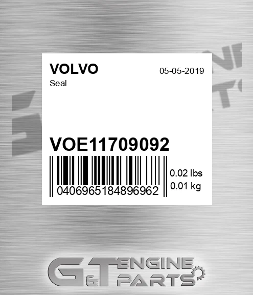VOE11709092 Seal for VOLVO
