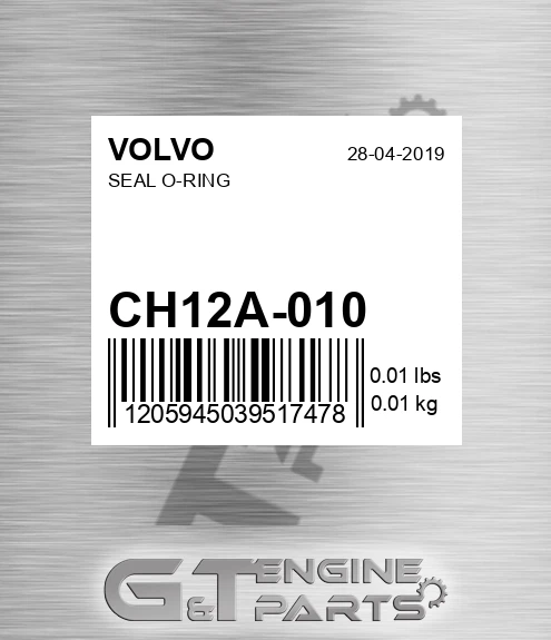 CH12A-010 VOLVO Seal O-ring
