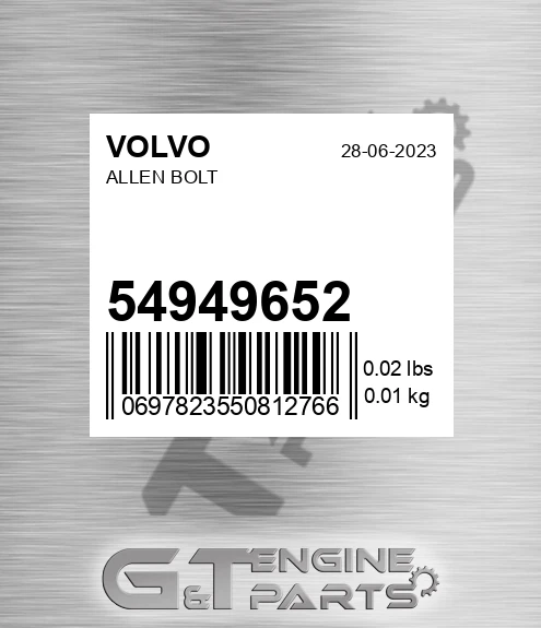 54949652 VOLVO Allen Bolt