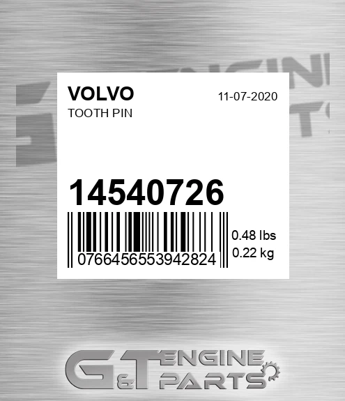 14540726 Tooth Pin for VOLVO