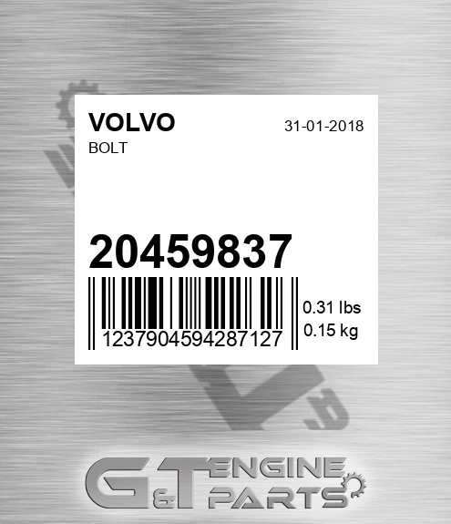 20459837 Bolt for VOLVO
