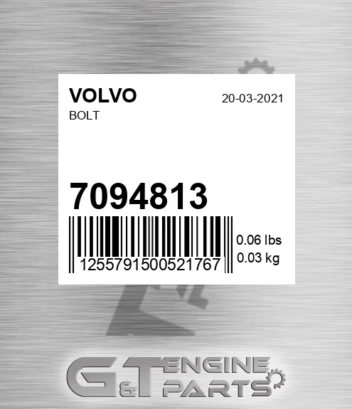 7094813 Bolt for VOLVO