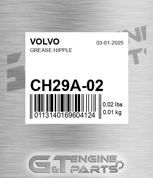 CH29A-02 Grease Nipple for VOLVO