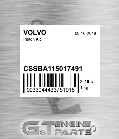 CSSBA115017491 VOLVO Piston Kit
