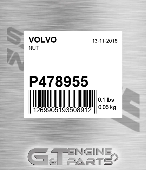P478955 Nut for VOLVO