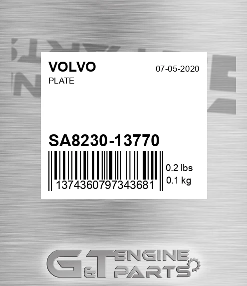 SA8230-13770 Plate for VOLVO