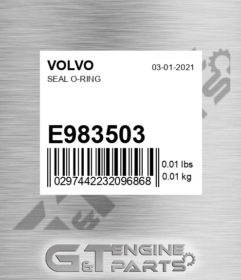 E983503 Seal O-ring for VOLVO