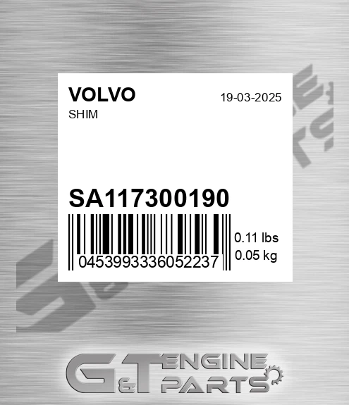 SA1173-00190 Shim for VOLVO