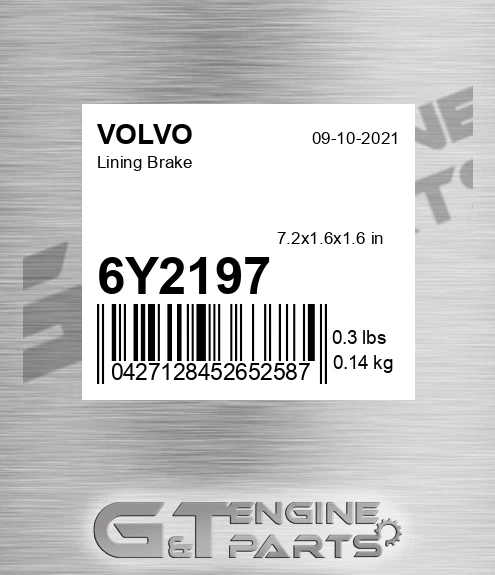 6Y2197 Lining Brake