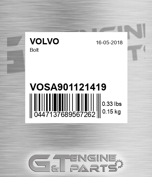 VOSA901121419 Bolt for VOLVO