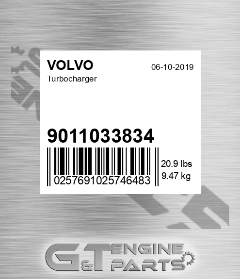 9011033834 Turbocharger for VOLVO