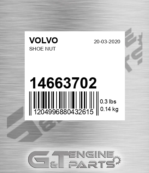 14663702 Shoe Nut for VOLVO