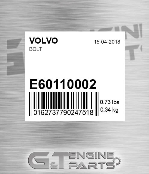 E60110002 Bolt for VOLVO