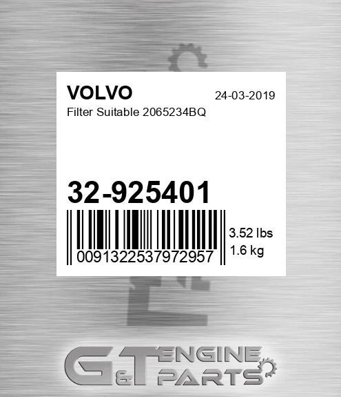 32-925401 Filter Suitable 2065234bq