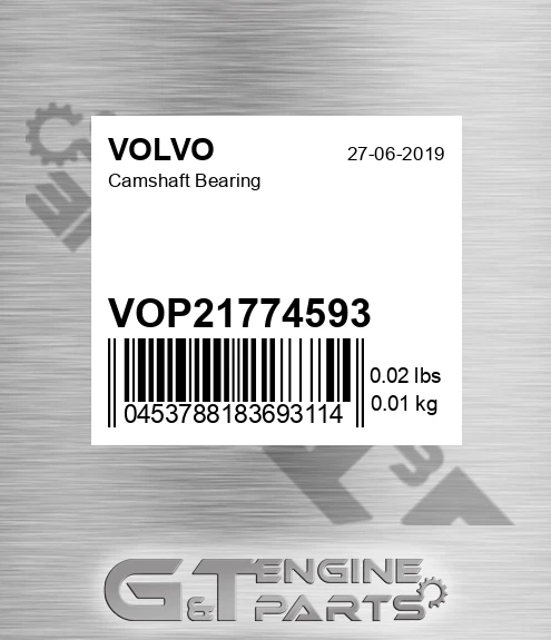 VOP21774593 Camshaft Bearing for VOLVO