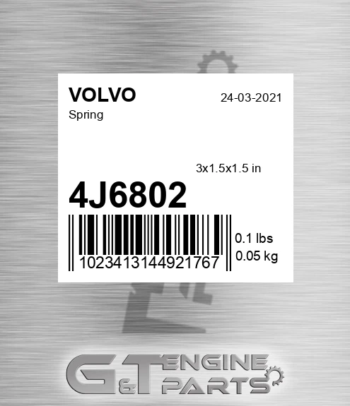 4J6802 Spring for VOLVO