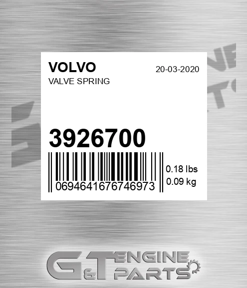 3926700 VOLVO Valve Spring