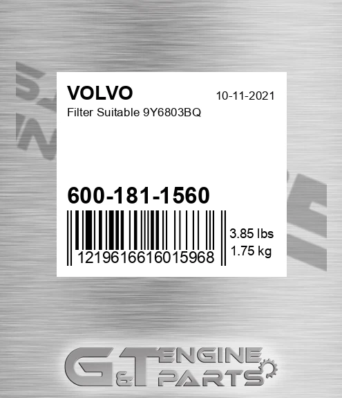 600-181-1560 Filter Suitable 9y6803bq for VOLVO