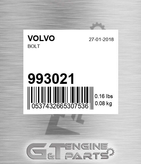 993021 VOLVO Bolt