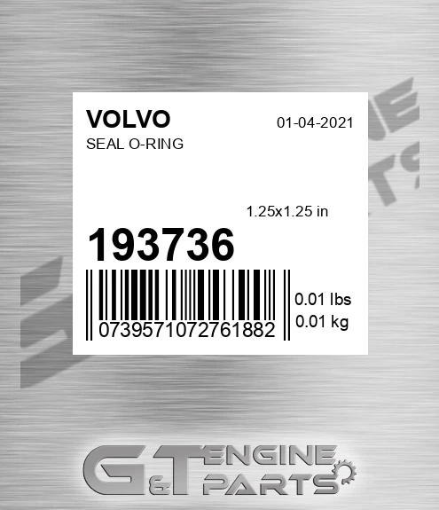 193736 VOLVO Seal O-ring