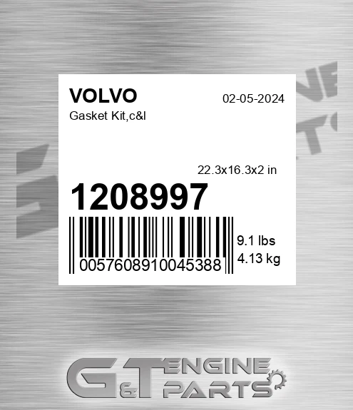 1208997 Gasket Kit,c&l