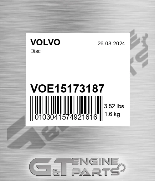 VOE15173187 Disc for VOLVO