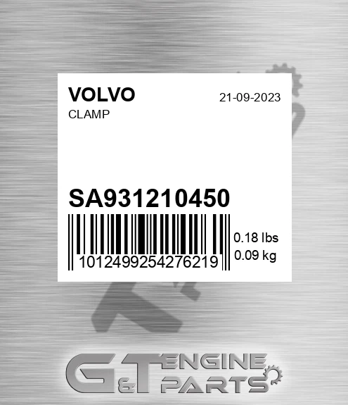 SA9312-10450 Clamp for VOLVO