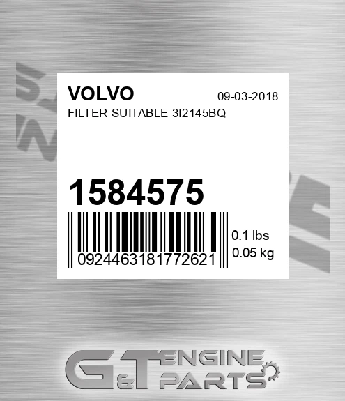 1584575 Filter Suitable 3i2145bq