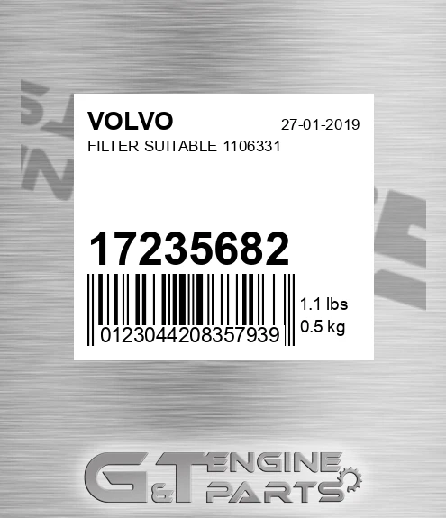 17235682 Filter Suitable 1106331