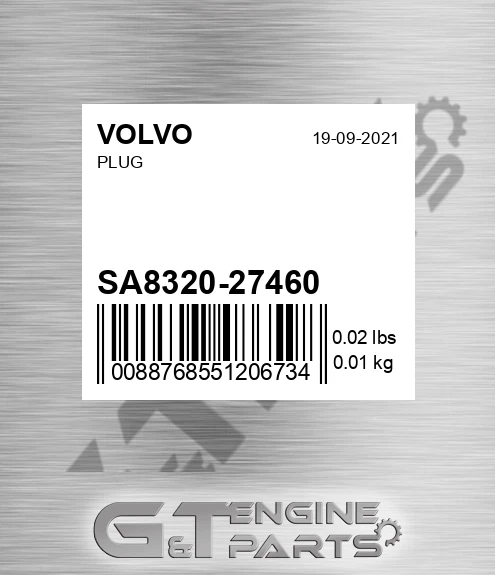 SA8320-27460 Plug for VOLVO