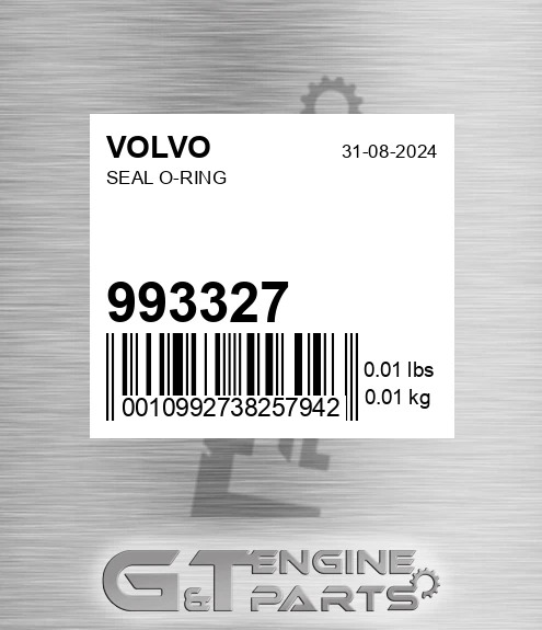 993327 VOLVO Seal O-ring