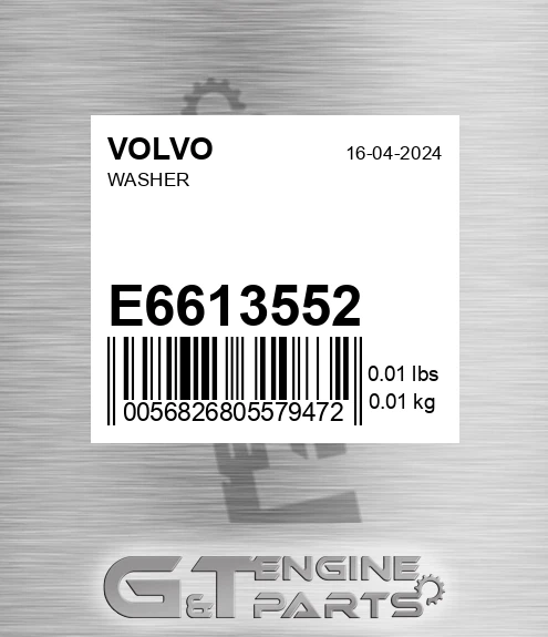 E6613552 Washer for VOLVO