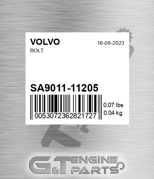 SA9011-11205 Bolt for VOLVO