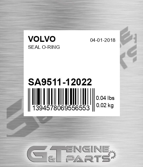 SA9511-12022 Seal O-ring for VOLVO