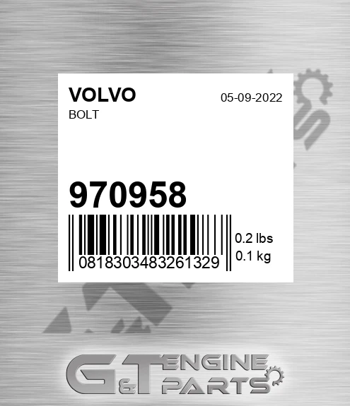 970958 VOLVO Bolt