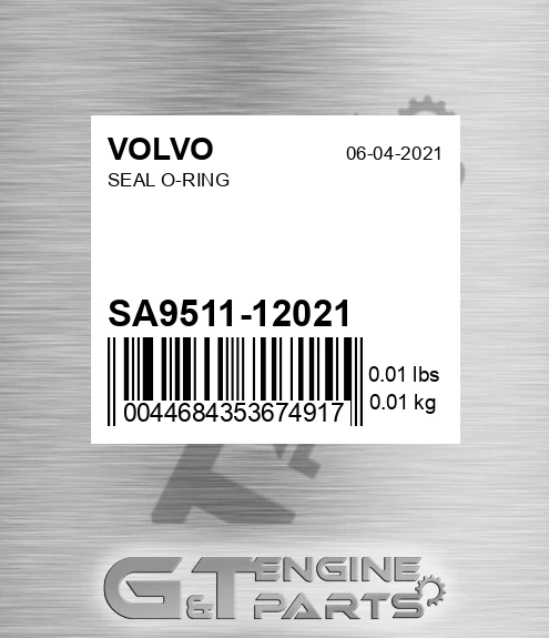 SA9511-12021 Seal O-ring for VOLVO