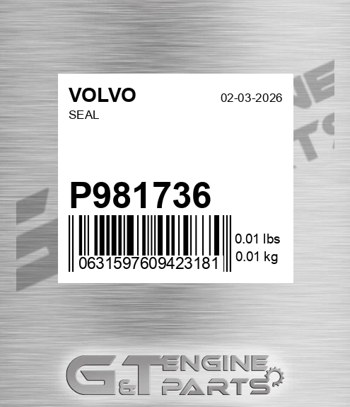 P981736 Seal for VOLVO