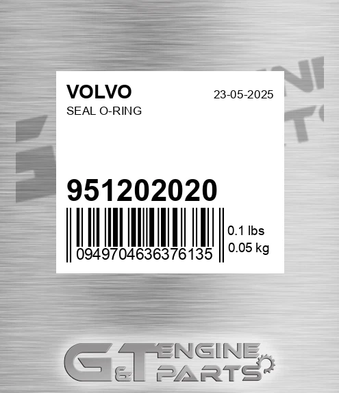 9512-02020 Seal O-ring for VOLVO