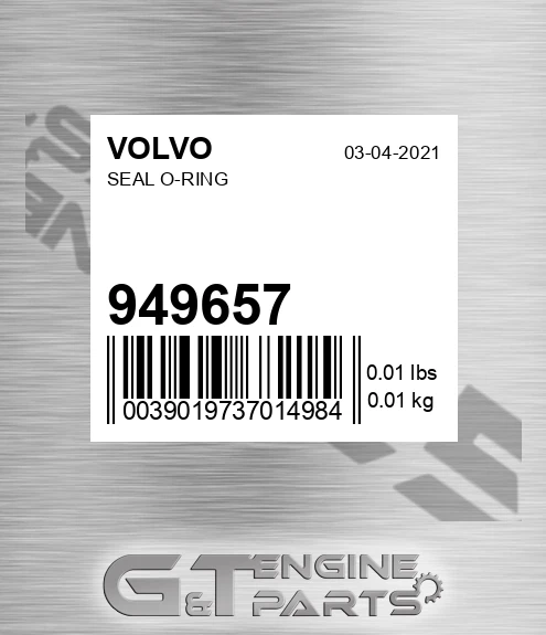949657 VOLVO Seal O-ring