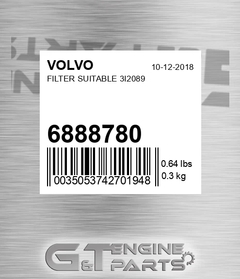 6888780 Filter Suitable 3i2089 for VOLVO