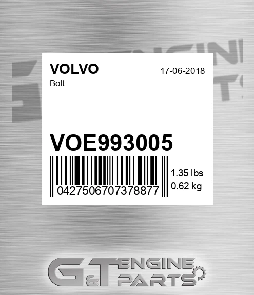 VOE993005 Bolt for VOLVO