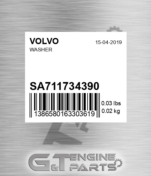 SA7117-34390 Washer for VOLVO