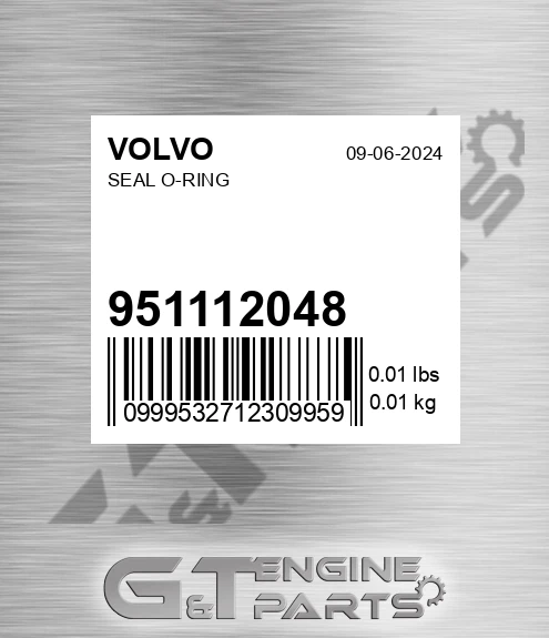 9511-12048 Seal O-ring for VOLVO