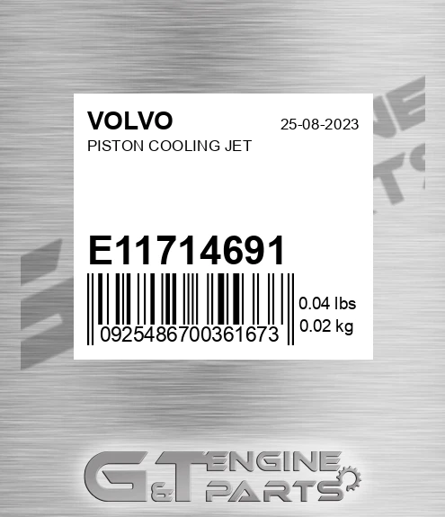 E11714691 Piston Cooling Jet for VOLVO