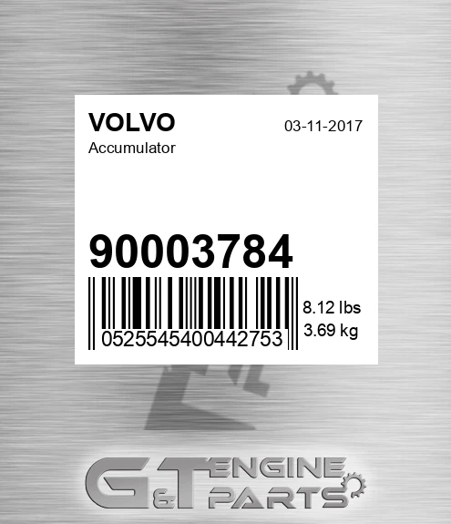 90003784 Accumulator for VOLVO