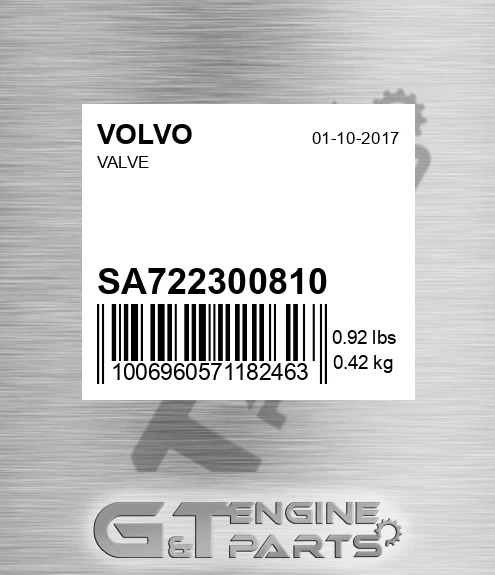 SA7223-00810 Valve for VOLVO
