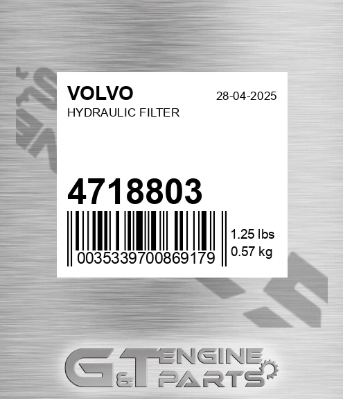 4718803 Hydraulic Filter for VOLVO